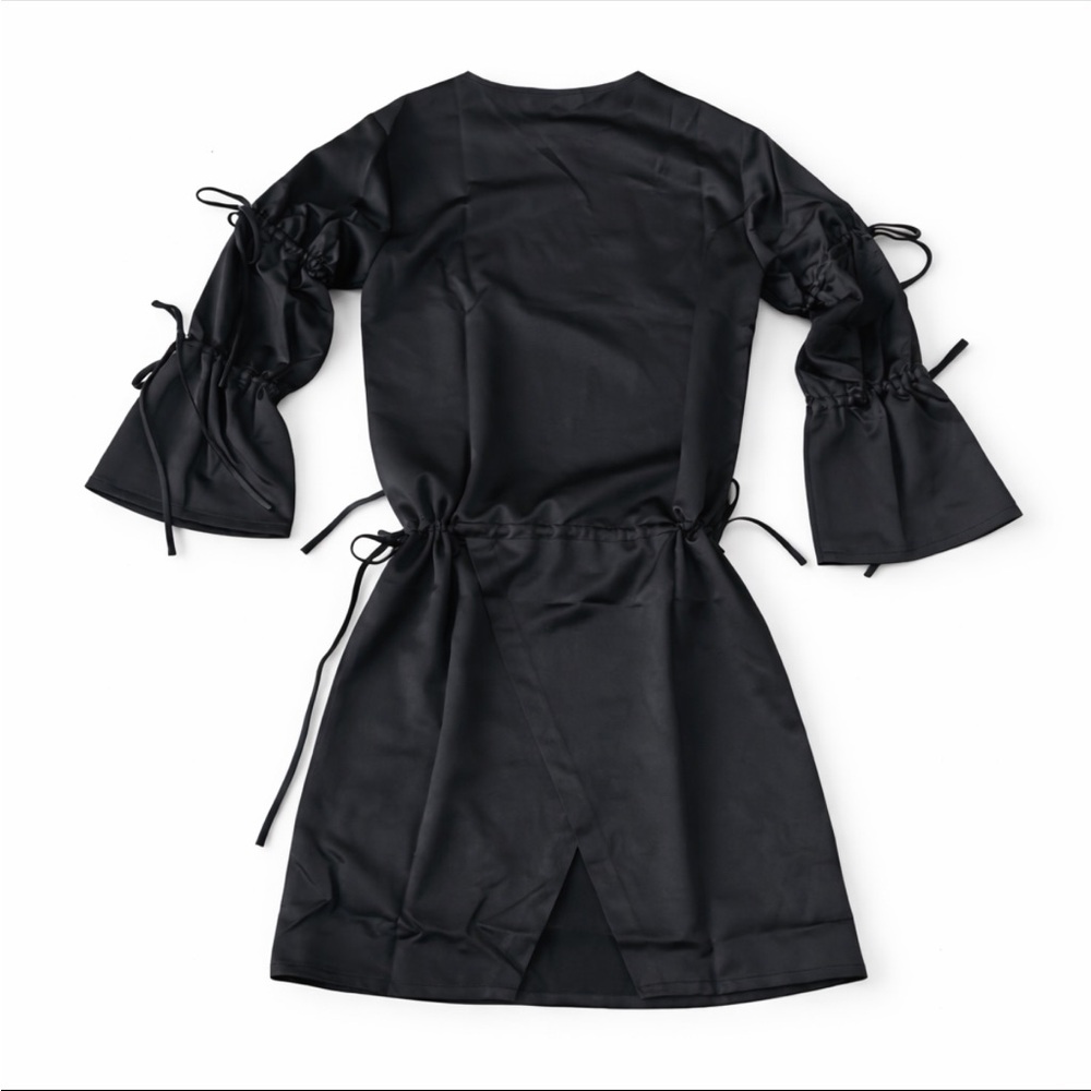 Izzue Collection Tie Sleeve Black Dress